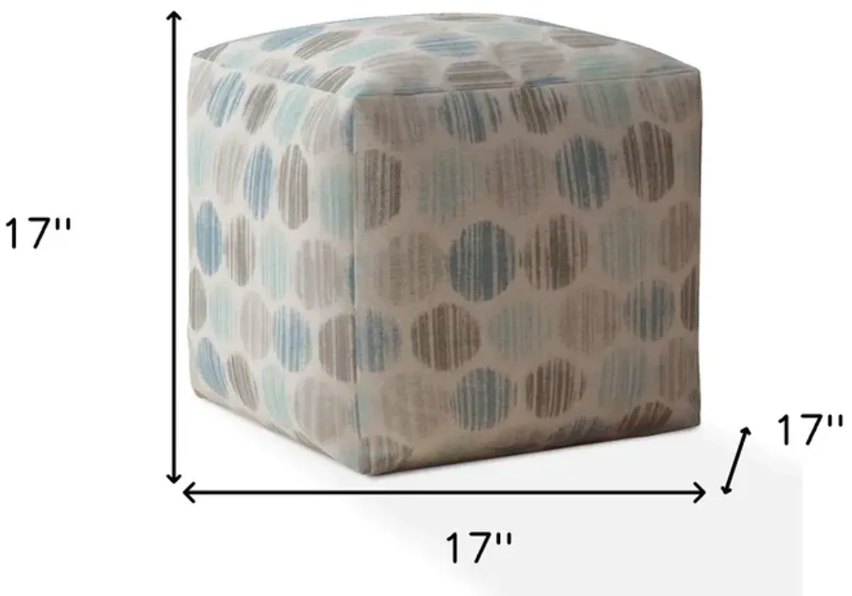 Cotton Polka Dots, Pouf Ottoman - Blue