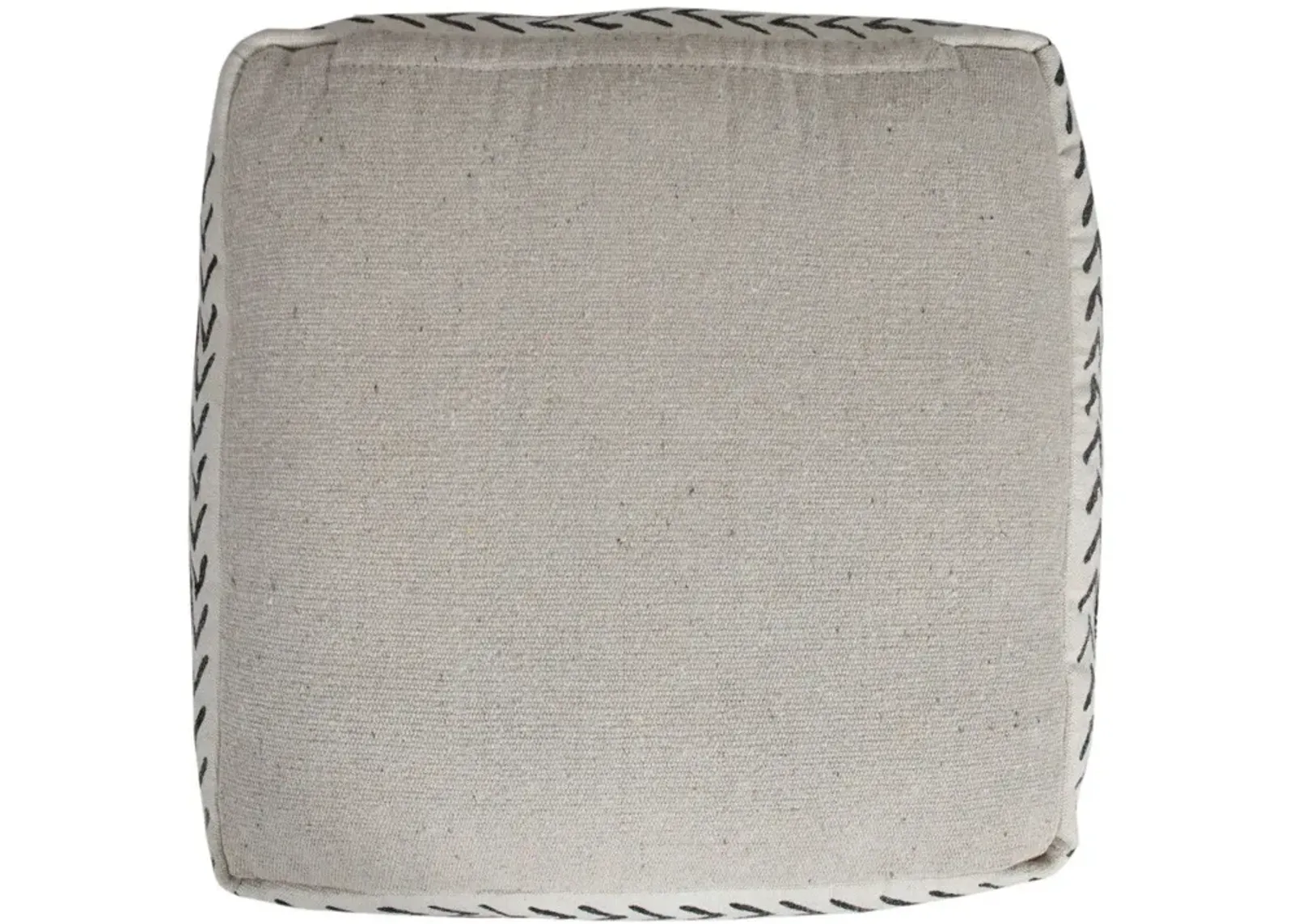 Cotton Square Ottoman - White