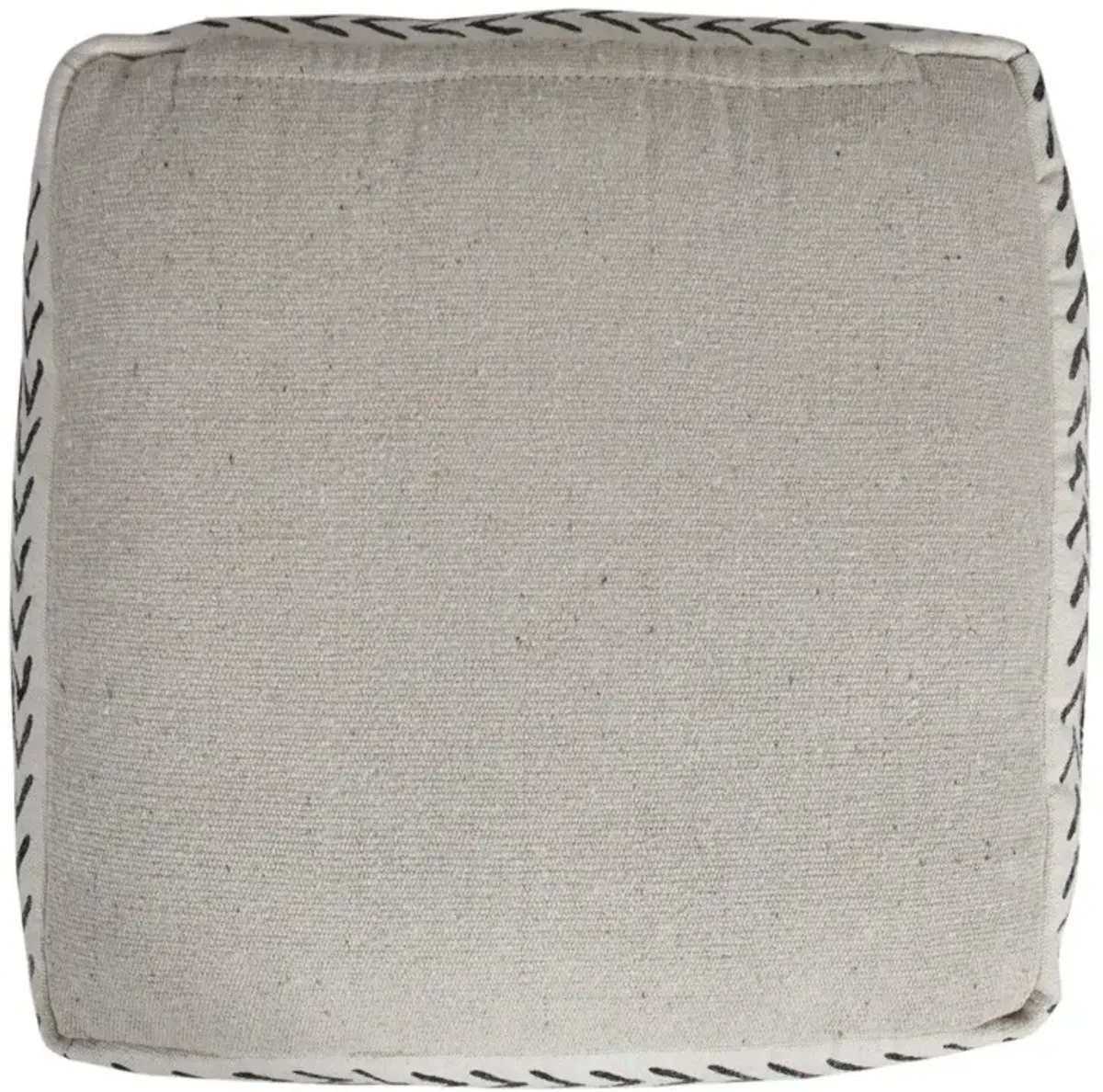 Cotton Square Ottoman - White