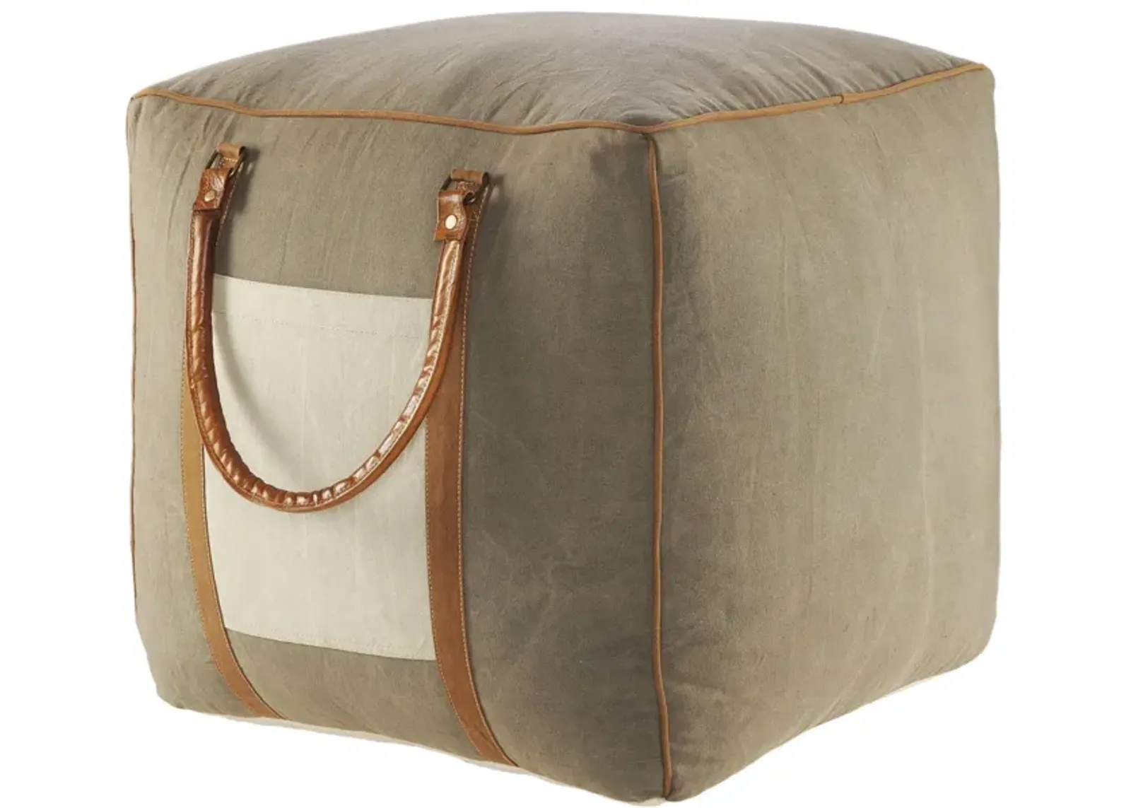 Cotton Blend Ottoman - Gray