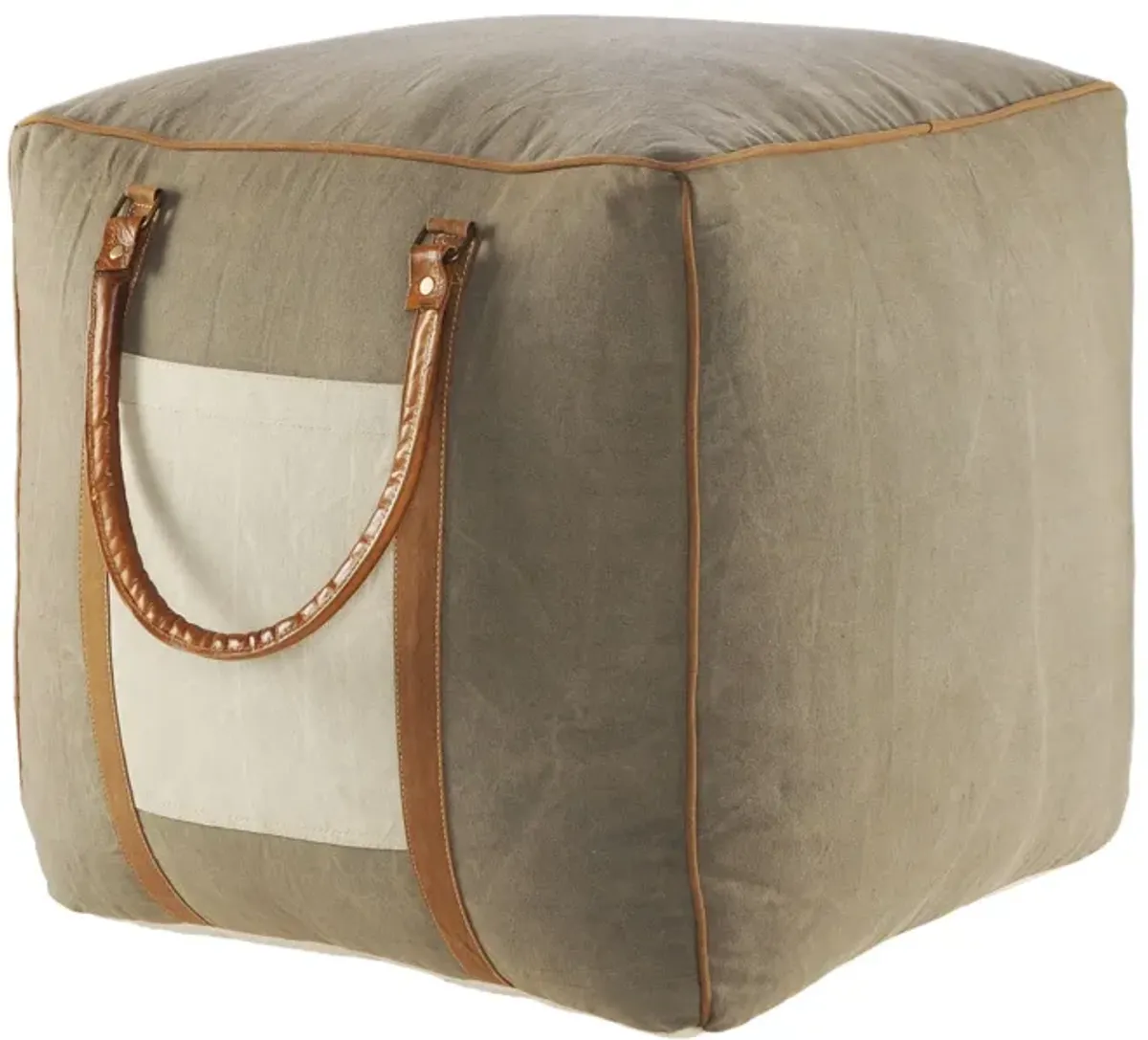 Cotton Blend Ottoman - Gray