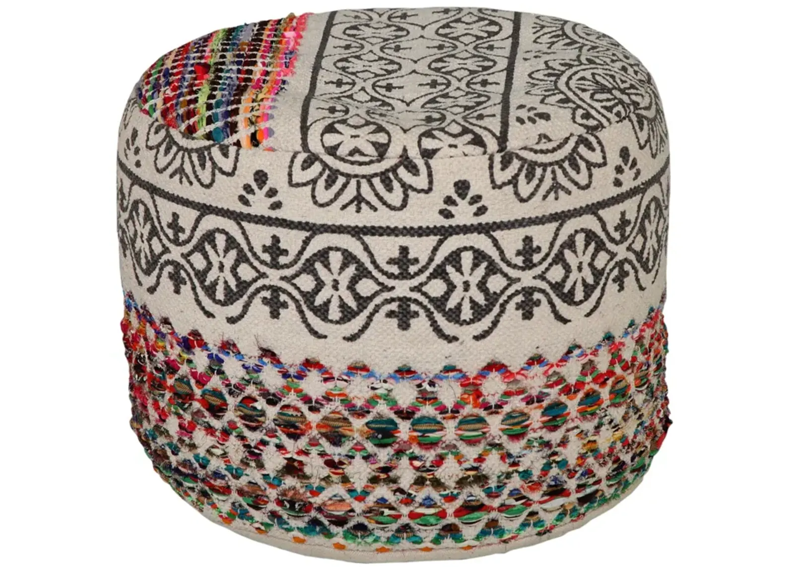 Cotton Blend Ottoman - Multicolored