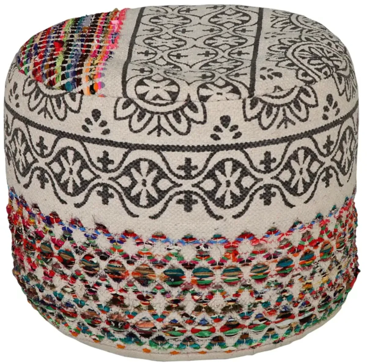 Cotton Blend Ottoman - Multicolored