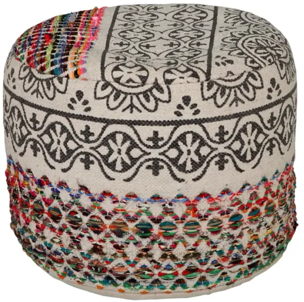 Cotton Blend Ottoman - Multicolored