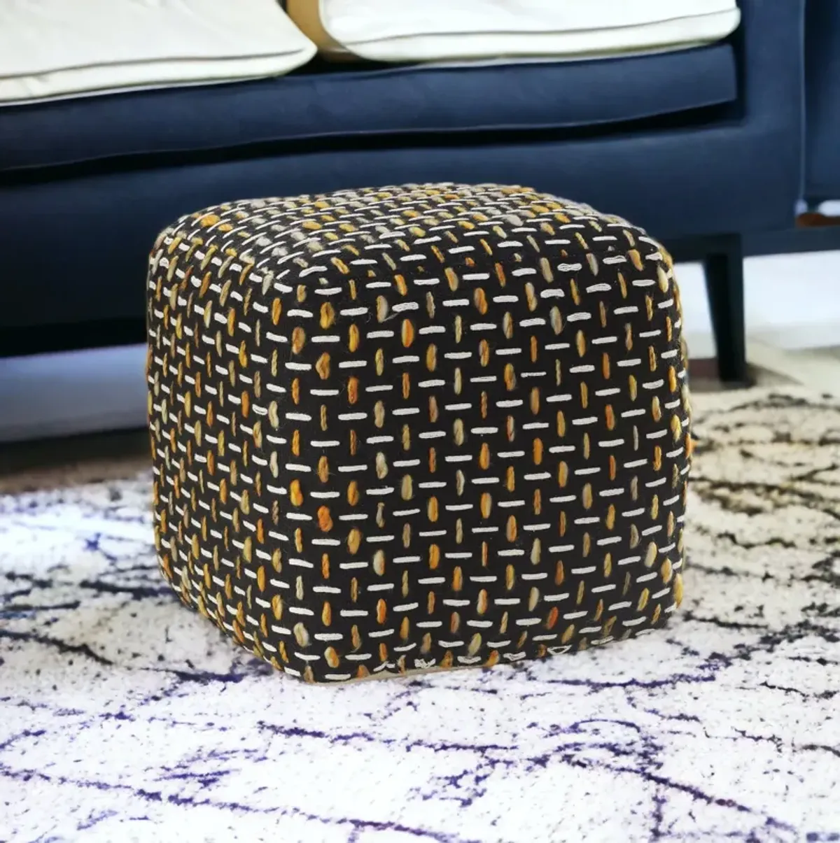 Ottoman Polyester - Black