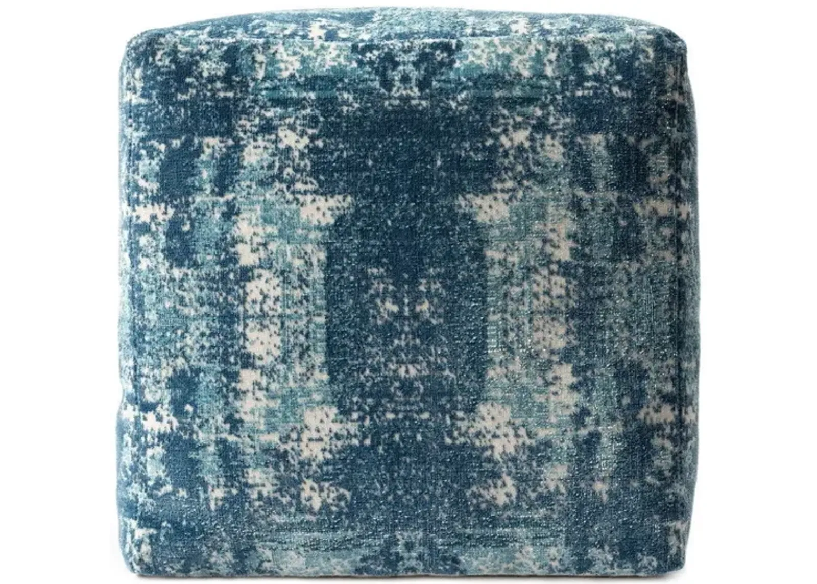 Polyester Blend Ottoman - Blue