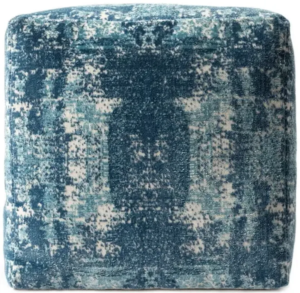 Polyester Blend Ottoman - Blue