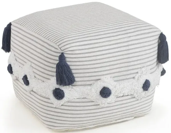 Cotton Square Ottoman - Gray