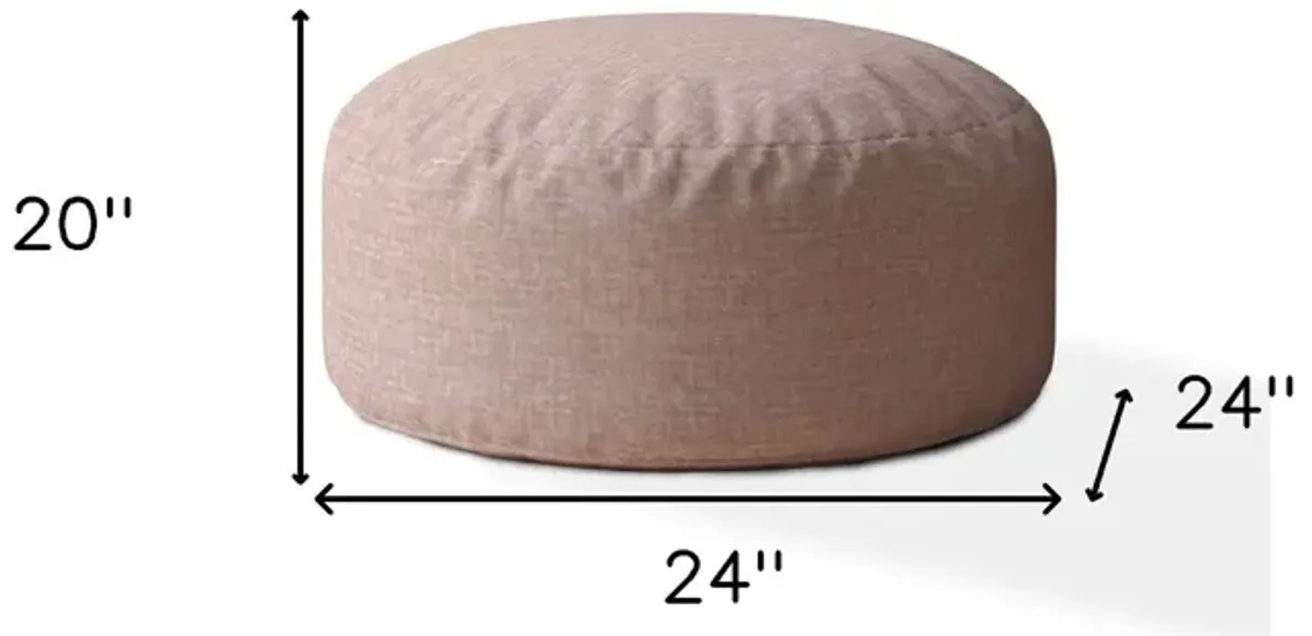 Cotton Round Pouf Ottoman - Pink