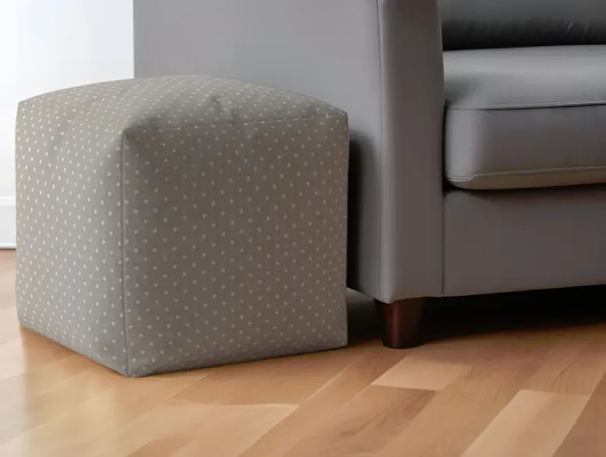 Cotton Polka Dots Pouf Ottoman - Gray