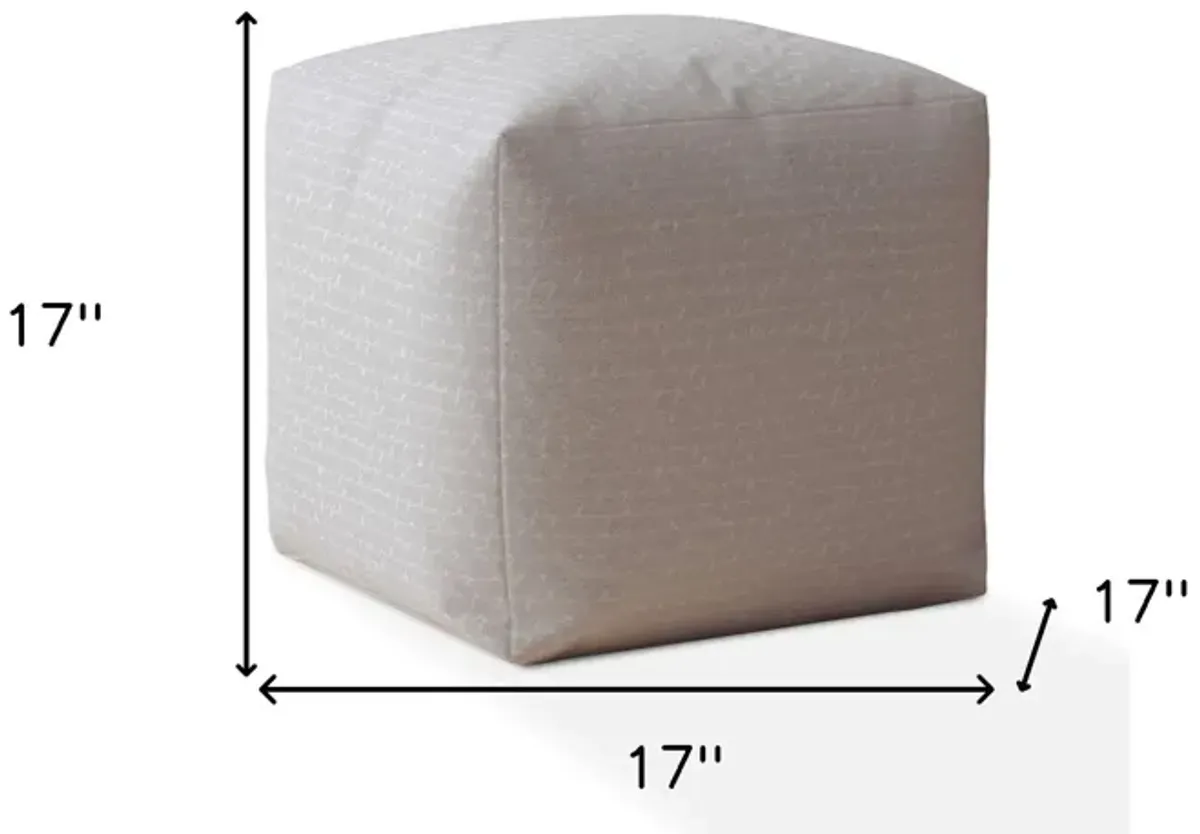 Cotton Pouf Ottoman - Gray