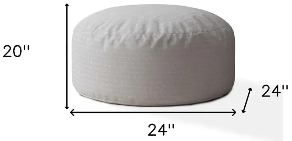 Cotton Round Pouf Ottoman - Gray