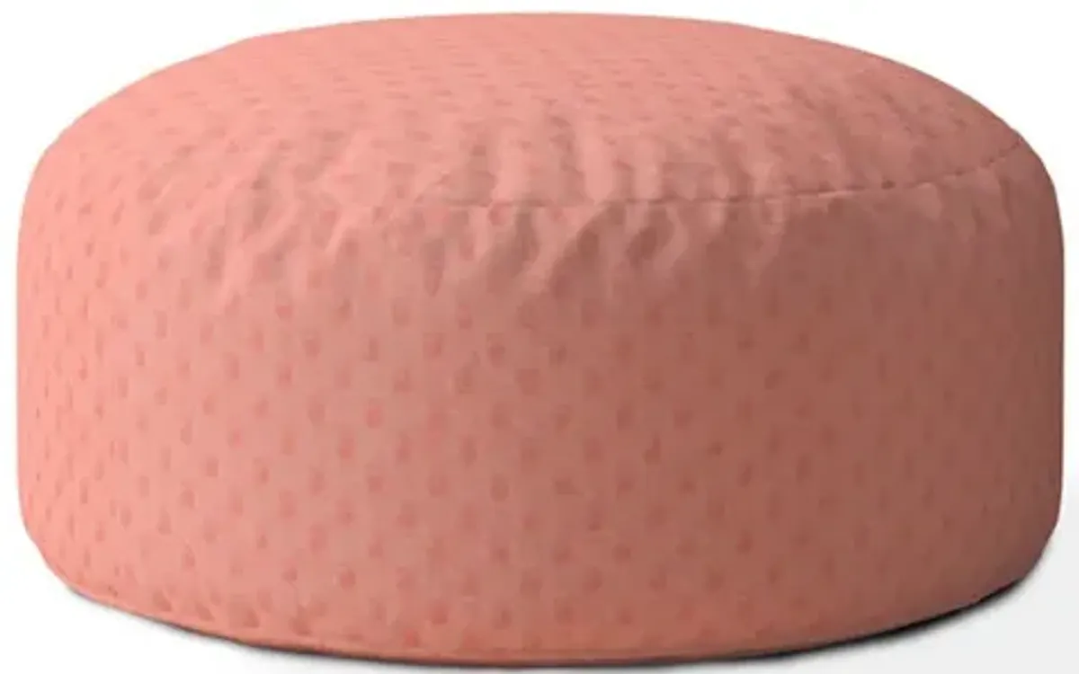 Polyester Round Pouf Ottoman - Pink