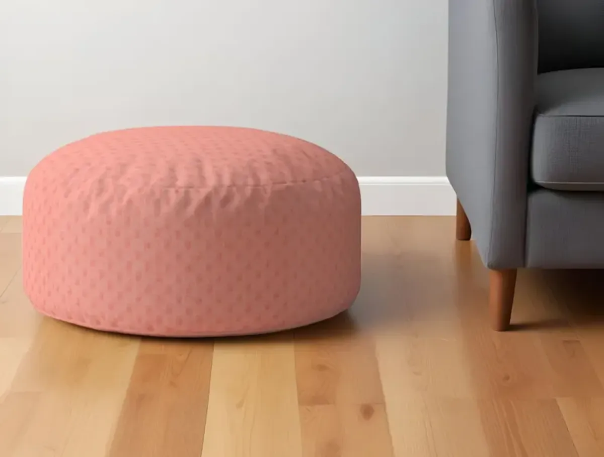 Polyester Round Pouf Ottoman - Pink