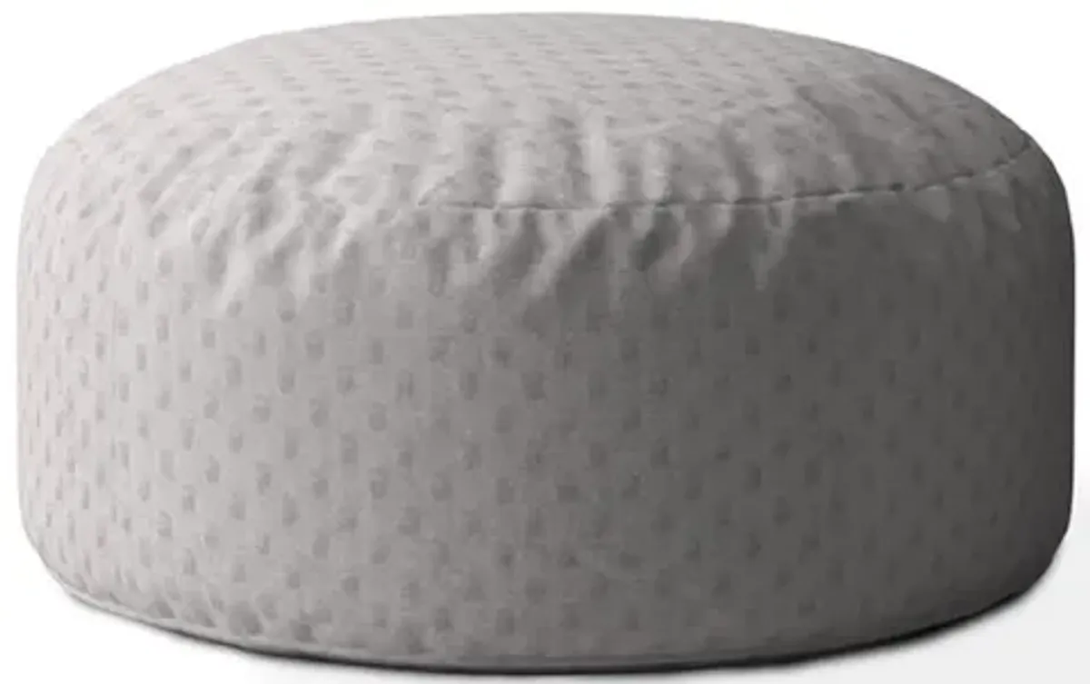 Polyester Round Pouf Ottoman - Gray