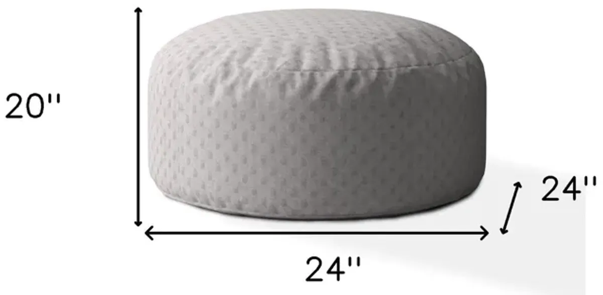 Polyester Round Pouf Ottoman - Gray