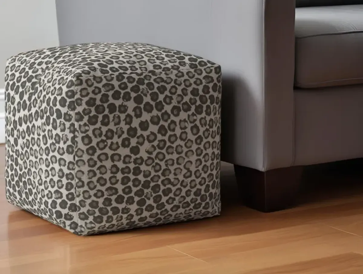 Cotton Floral, Pouf Ottoman - Beige