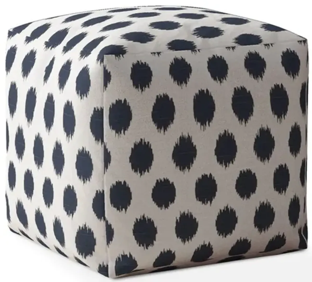 Canvas, Polka Dots Pouf Ottoman - Blue / White