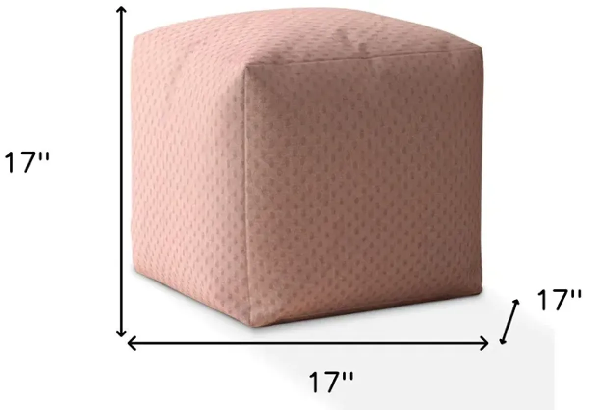 Polyester Pouf Ottoman - Pink