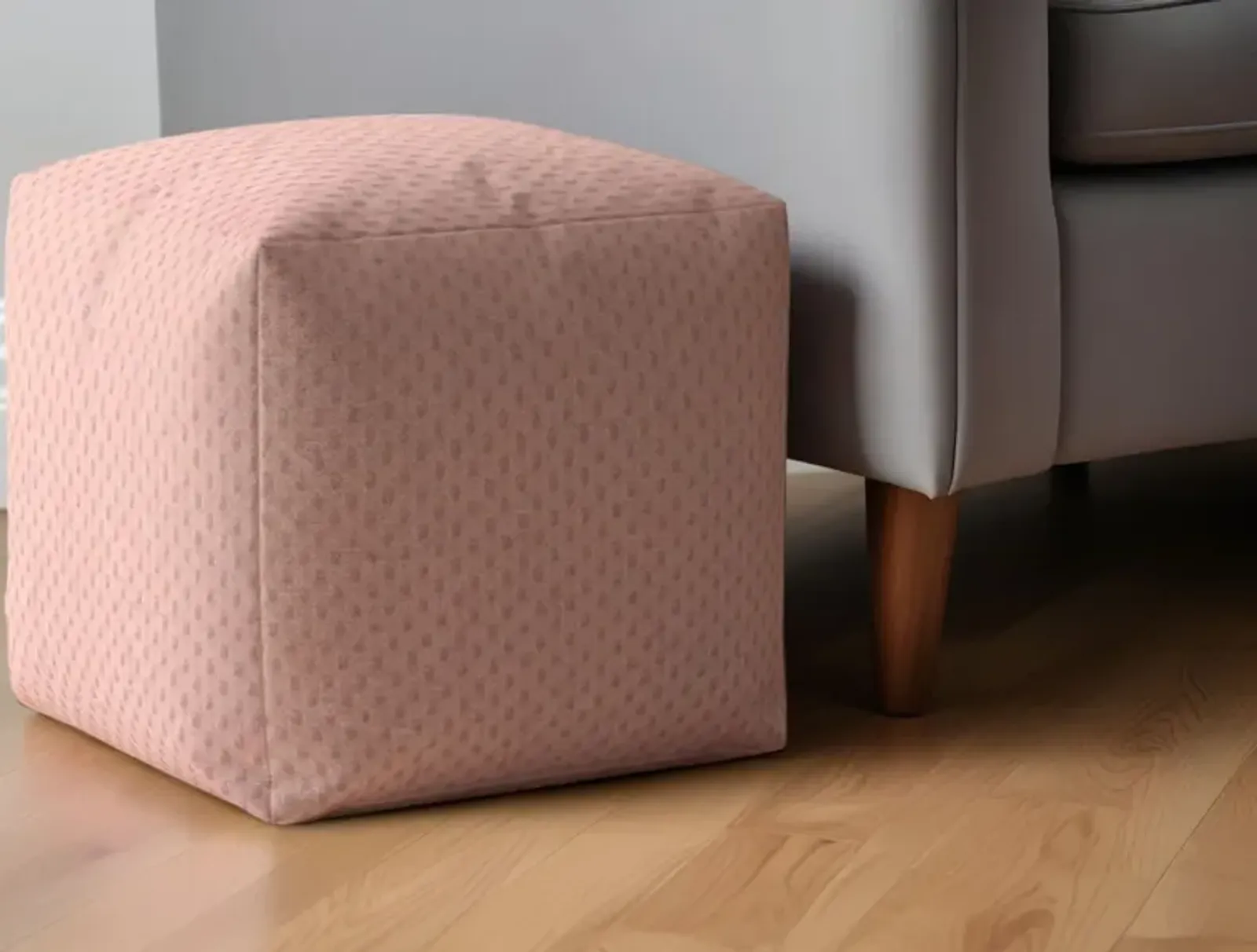 Polyester Pouf Ottoman - Pink