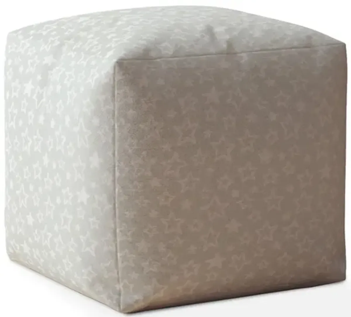 Cotton Stars Pouf Ottoman - Gray