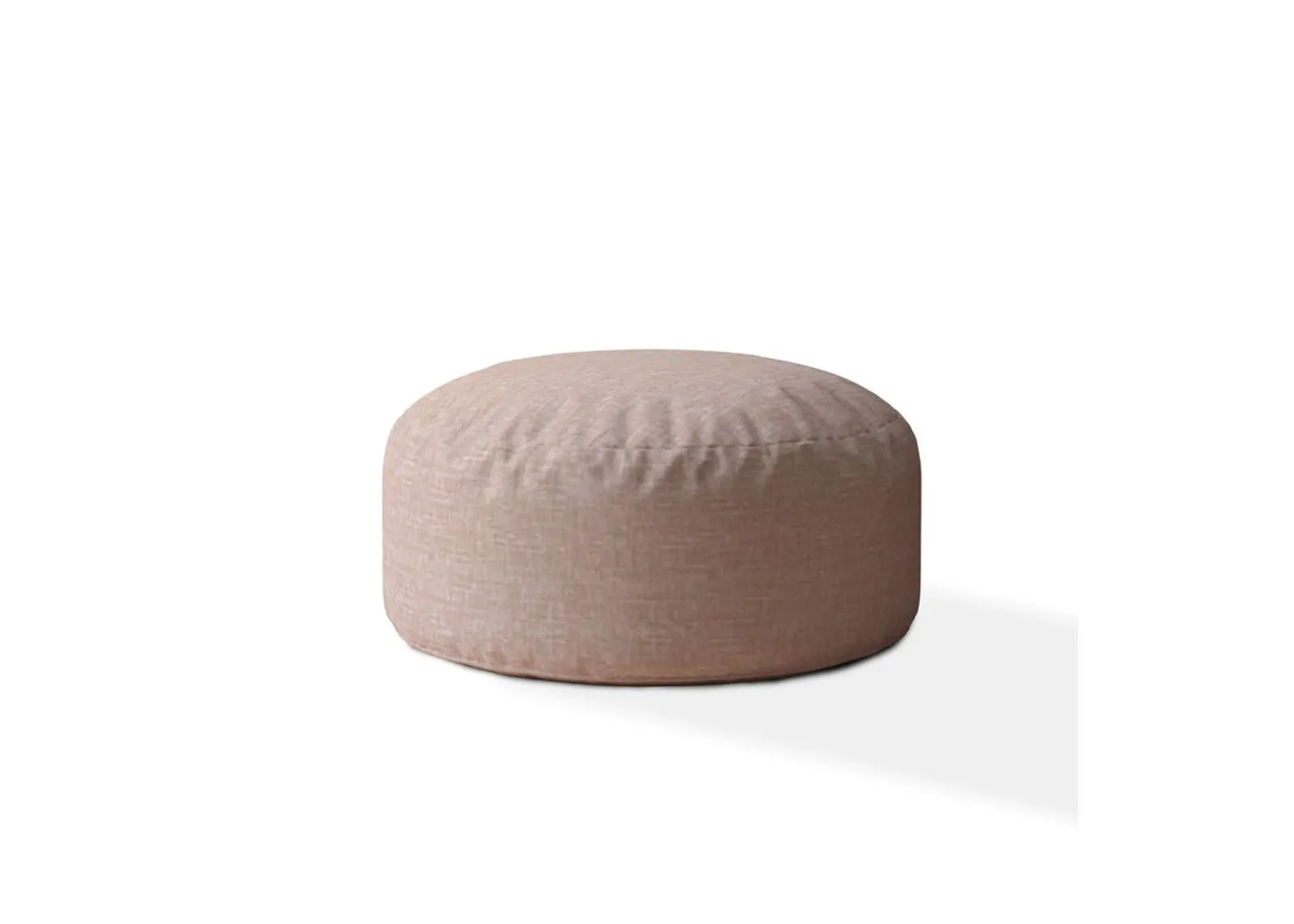 Cotton Round Pouf Cover - Pink