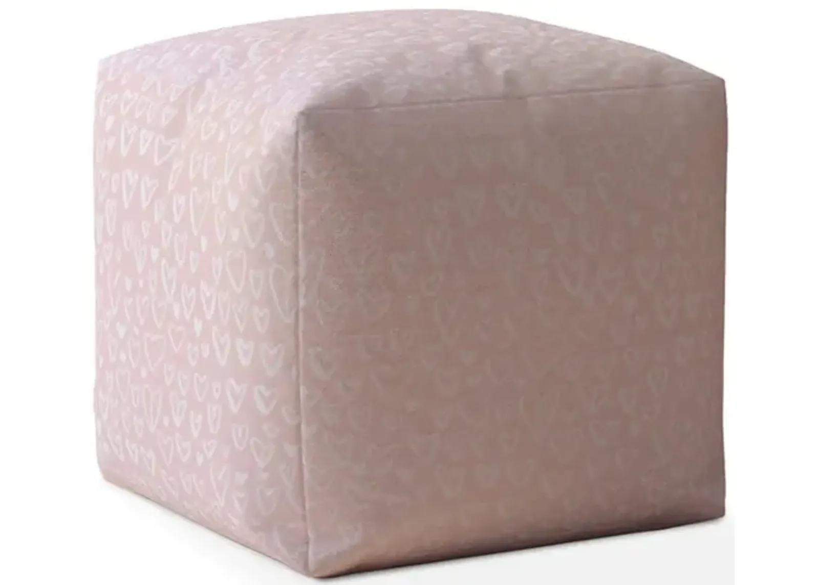 Cotton Abstract Pouf Cover - Pink