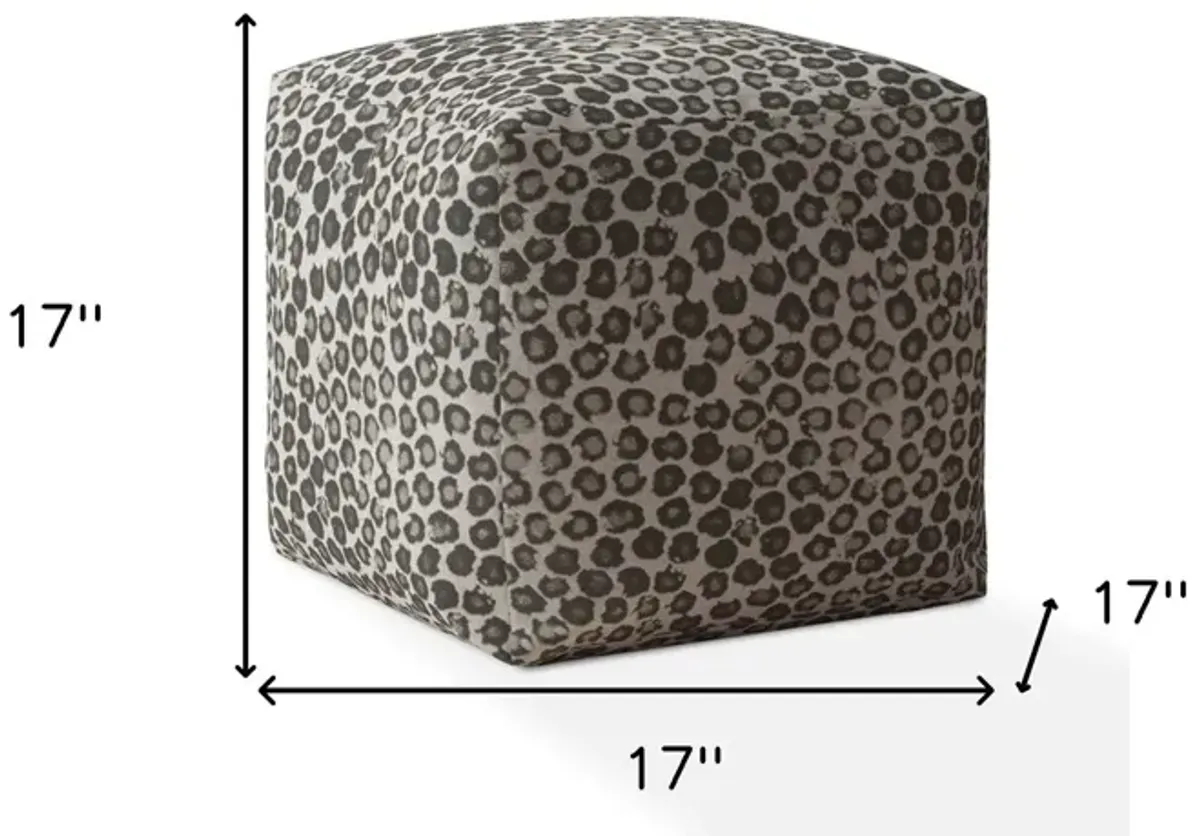 Abstract Pouf Cover - Beige