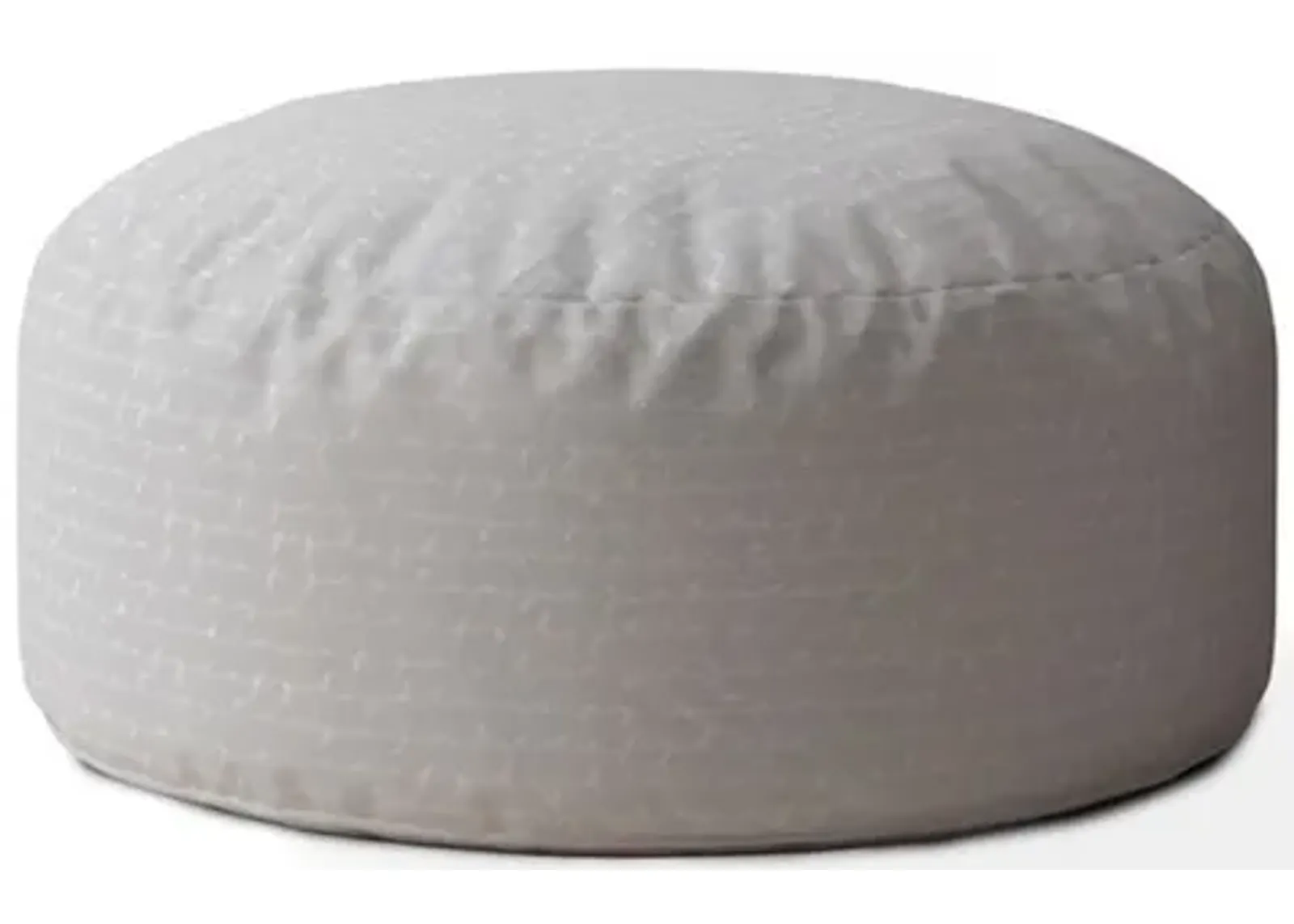 Cotton Round Pouf Cover - Gray