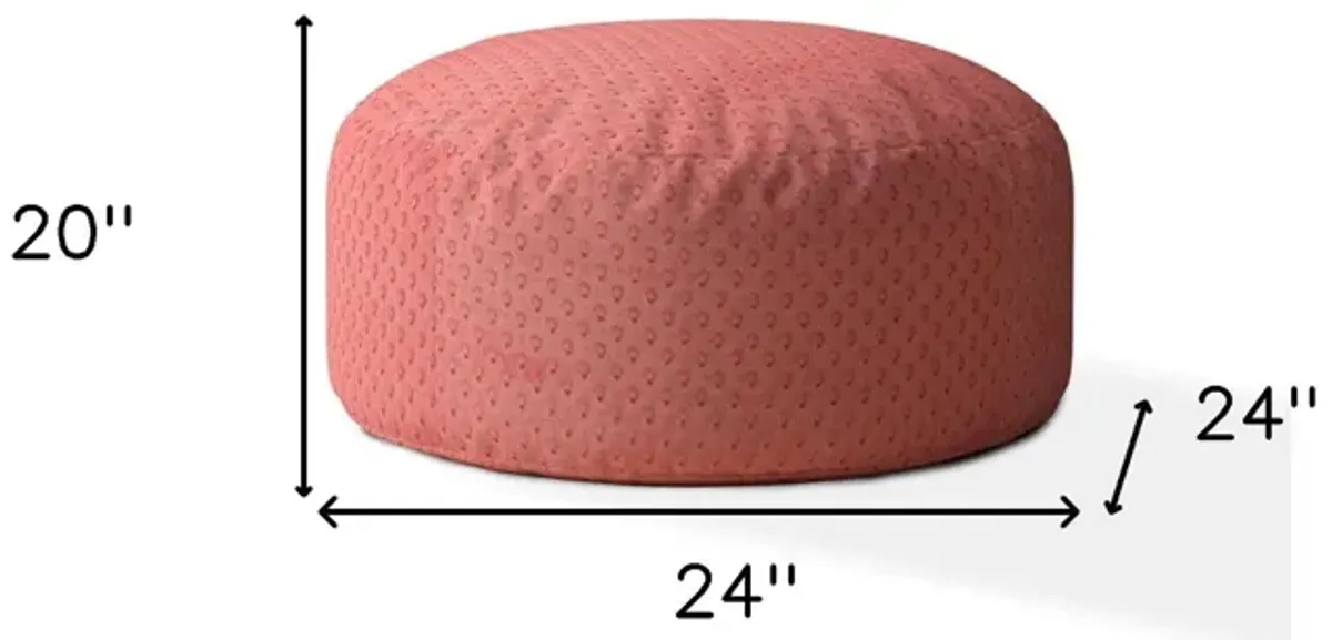 Polyester Round Pouf Cover - Coral