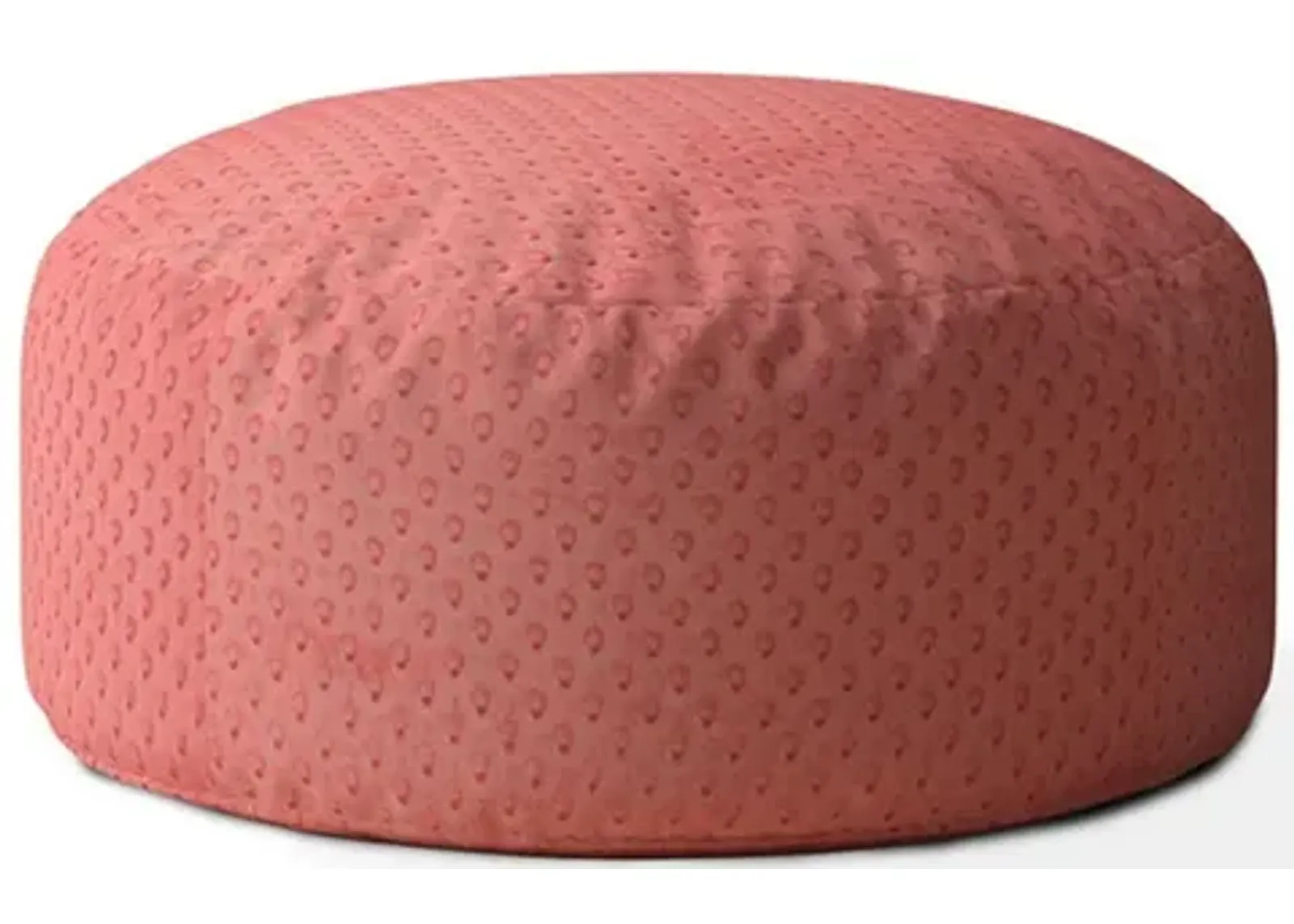 Polyester Round Pouf Cover - Coral