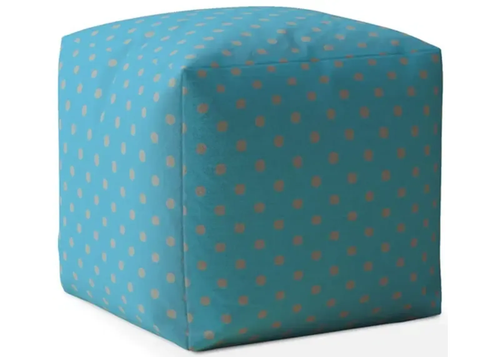 Cotton Polka Dots Pouf Cover - Blue / Gray