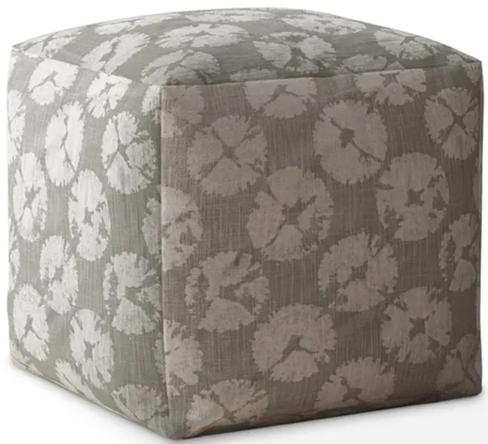 Canvas Abstract Pouf Cover - Gray