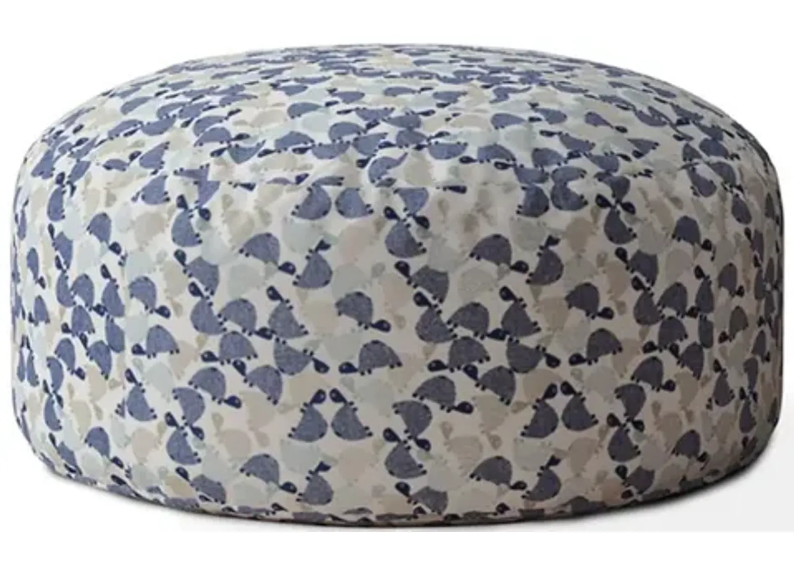 Cotton Round Turtle Pouf Cover - Beige