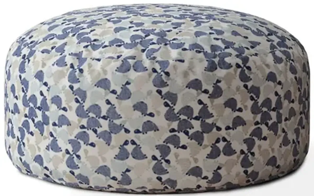 Cotton Round Turtle Pouf Cover - Beige