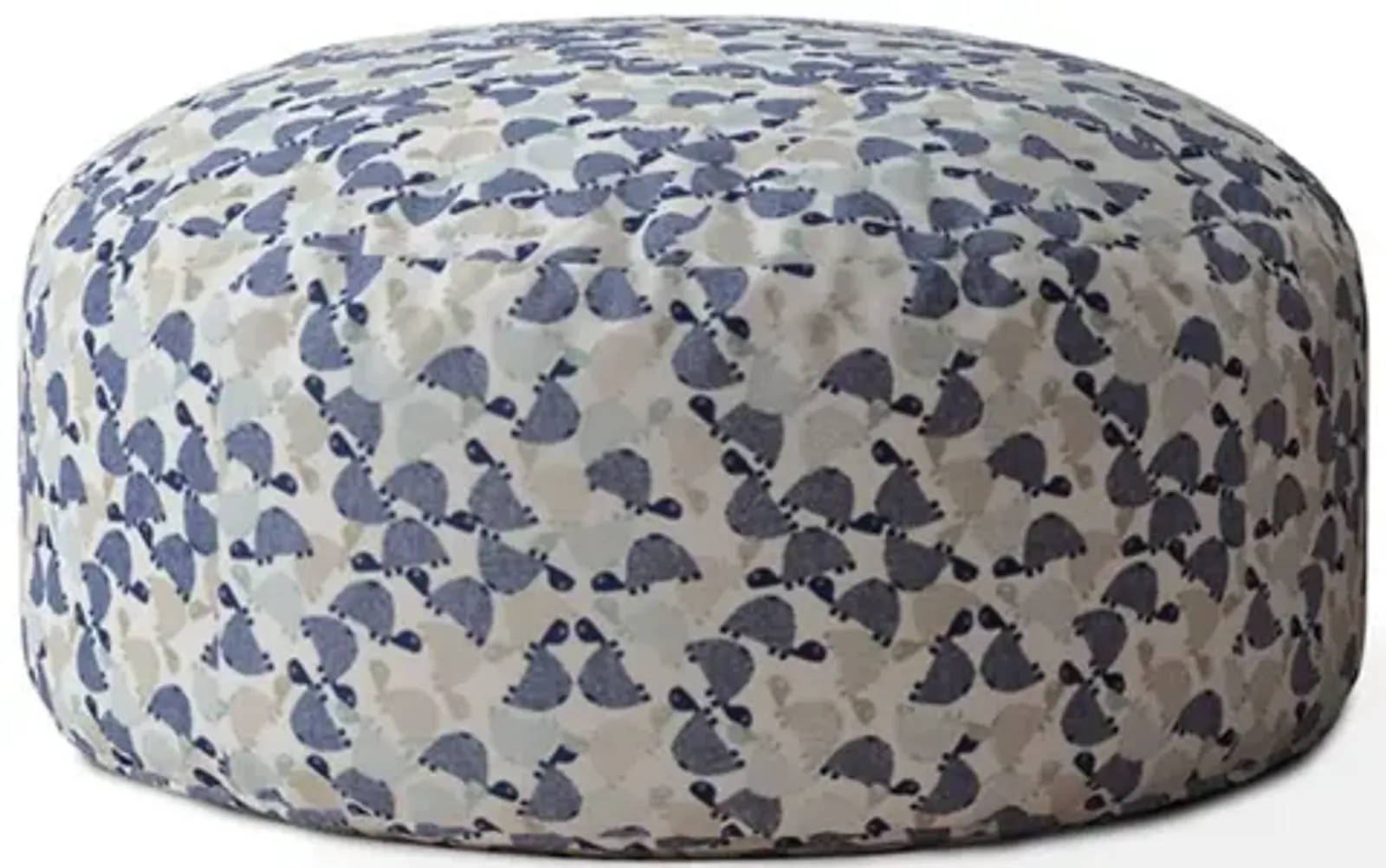 Cotton Round Turtle Pouf Cover - Beige