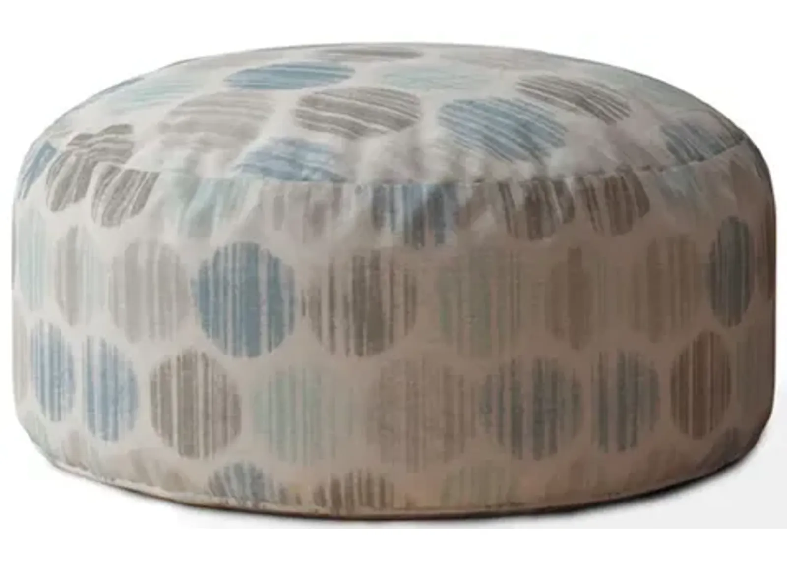 Cotton Round, Polka Dots Pouf Cover - Blue