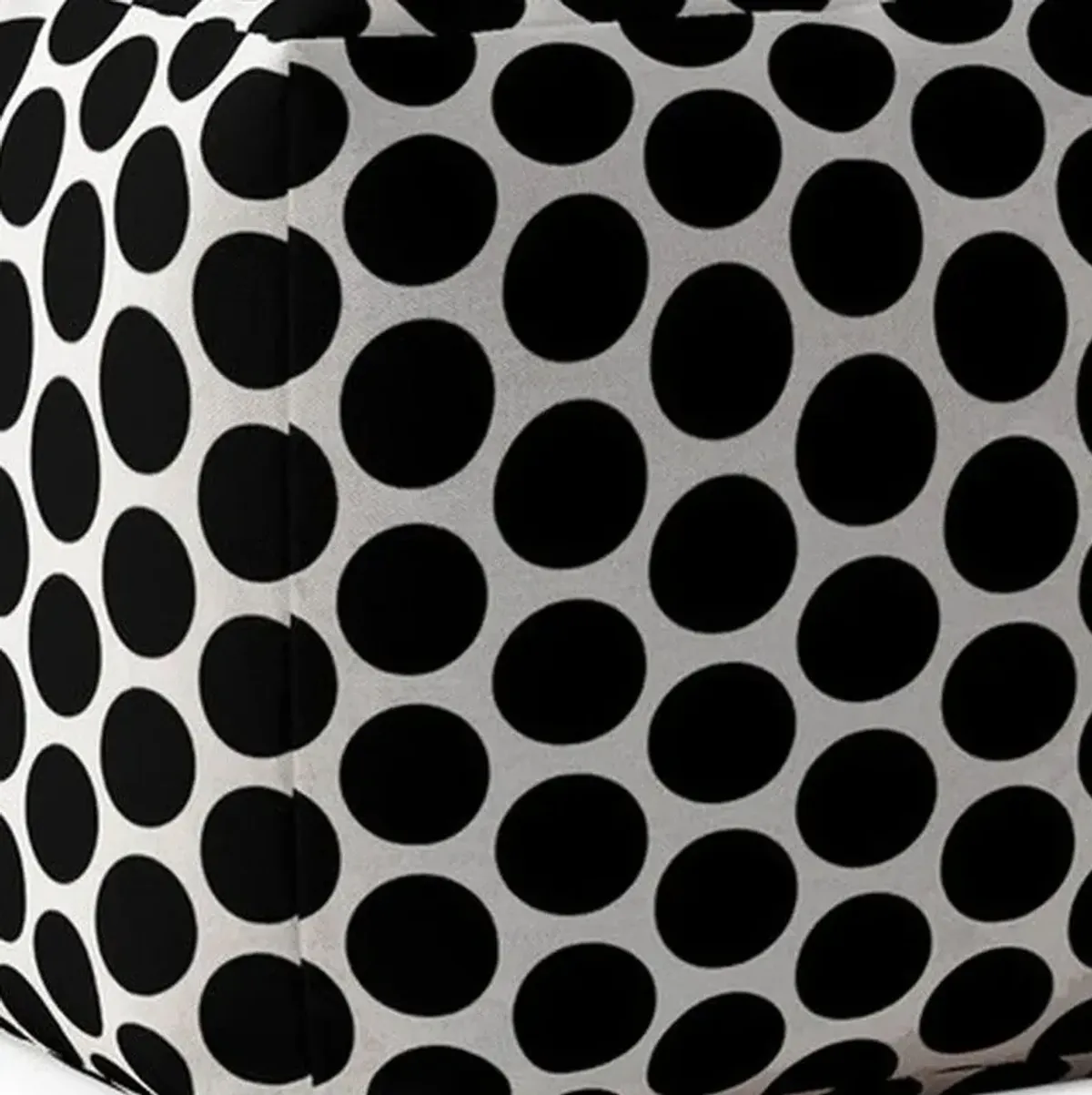 Cotton Polka Dots Pouf Cover - Black