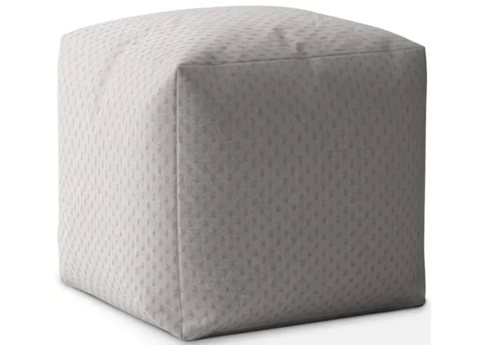 Polyester Cube Pouf Cover - Gray