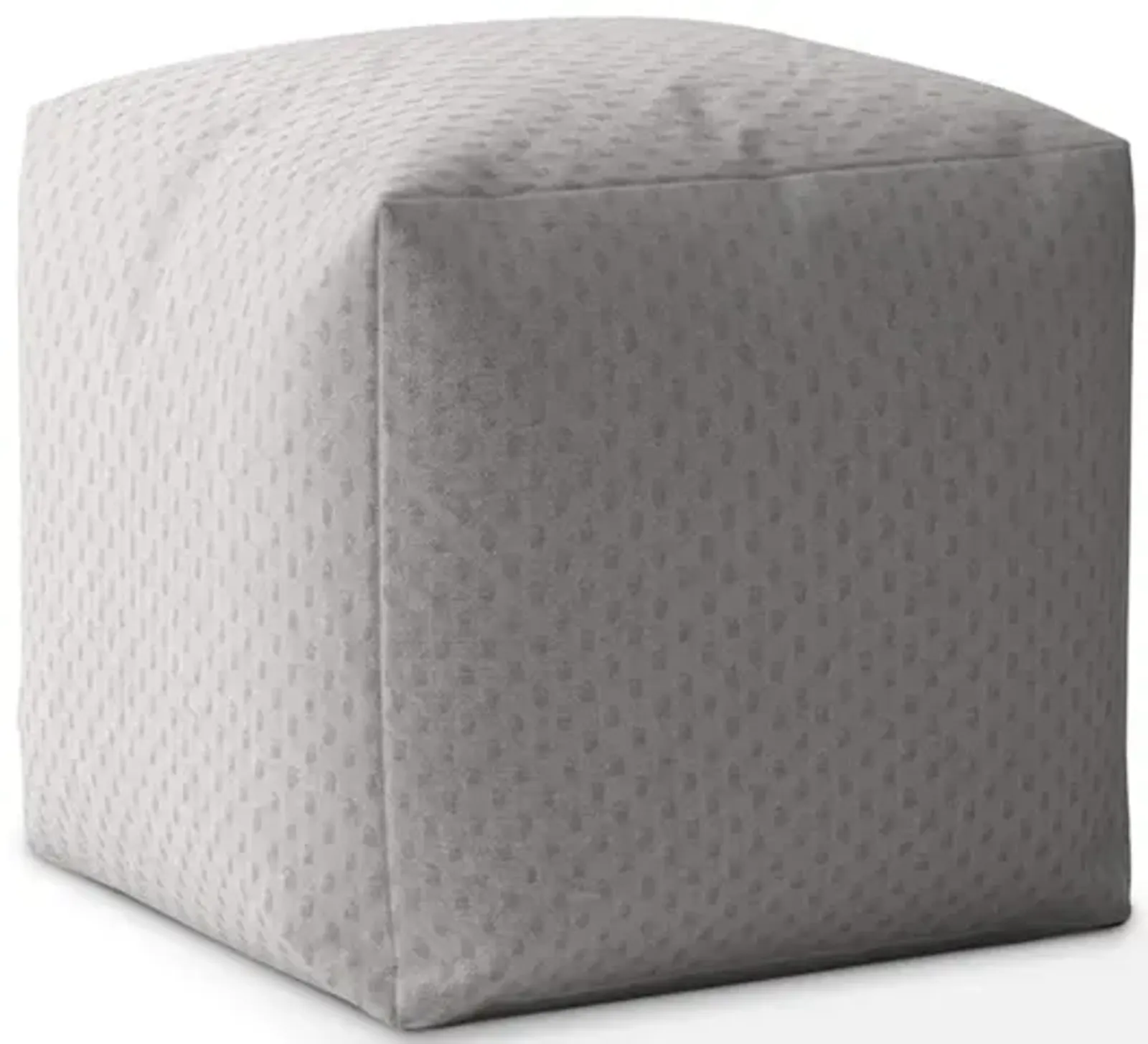 Polyester Cube Pouf Cover - Gray