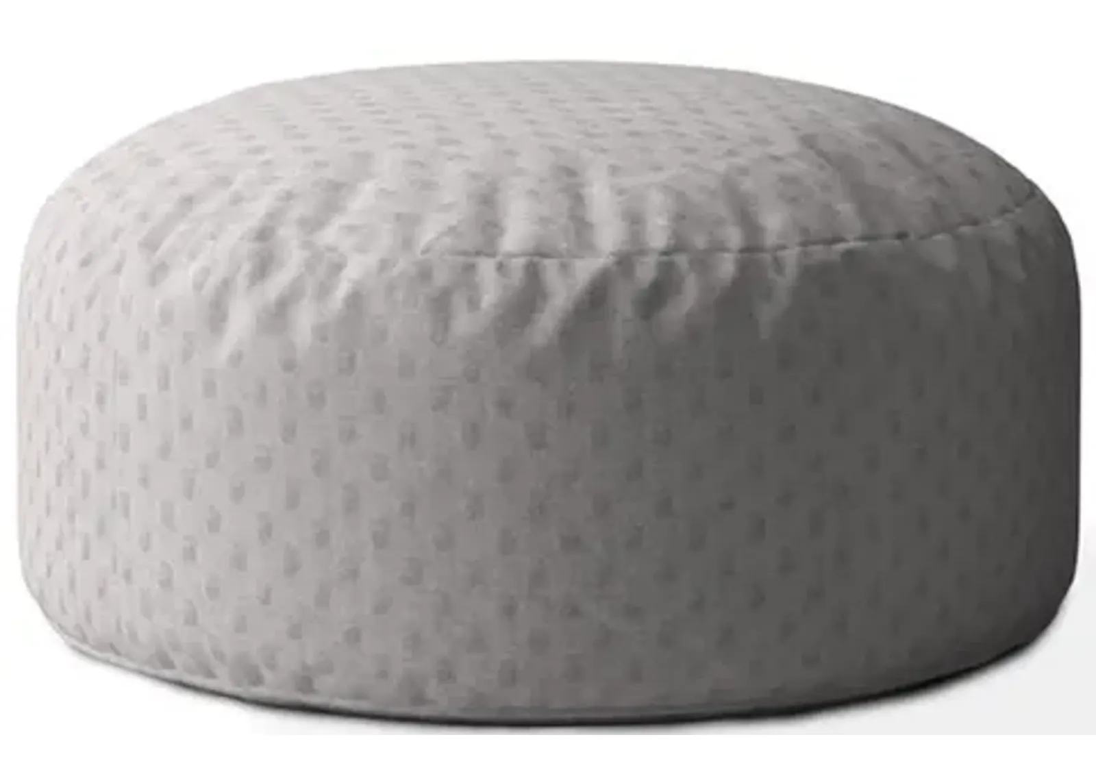 Polyester Round Pouf Cover - Gray