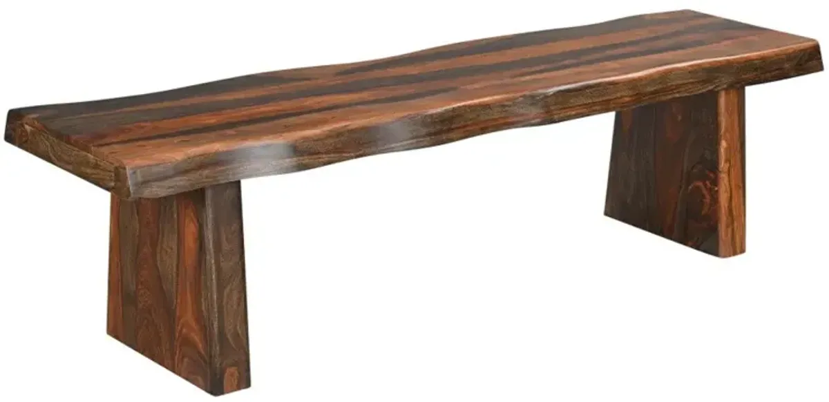 Solid Wood Dining Bench - Dark Brown