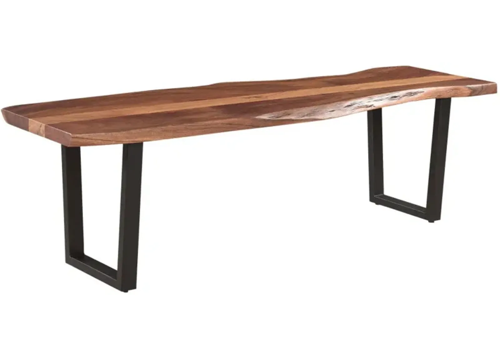 Solid Wooden Dining Bench - Brown / Black