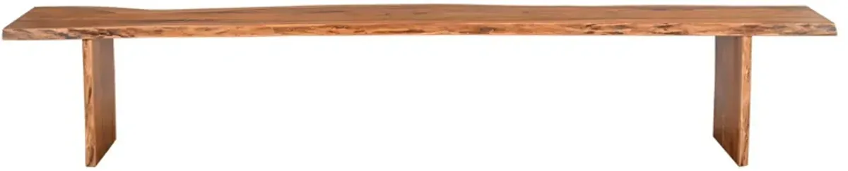 Live Edge Solid Dining Bench - Brown