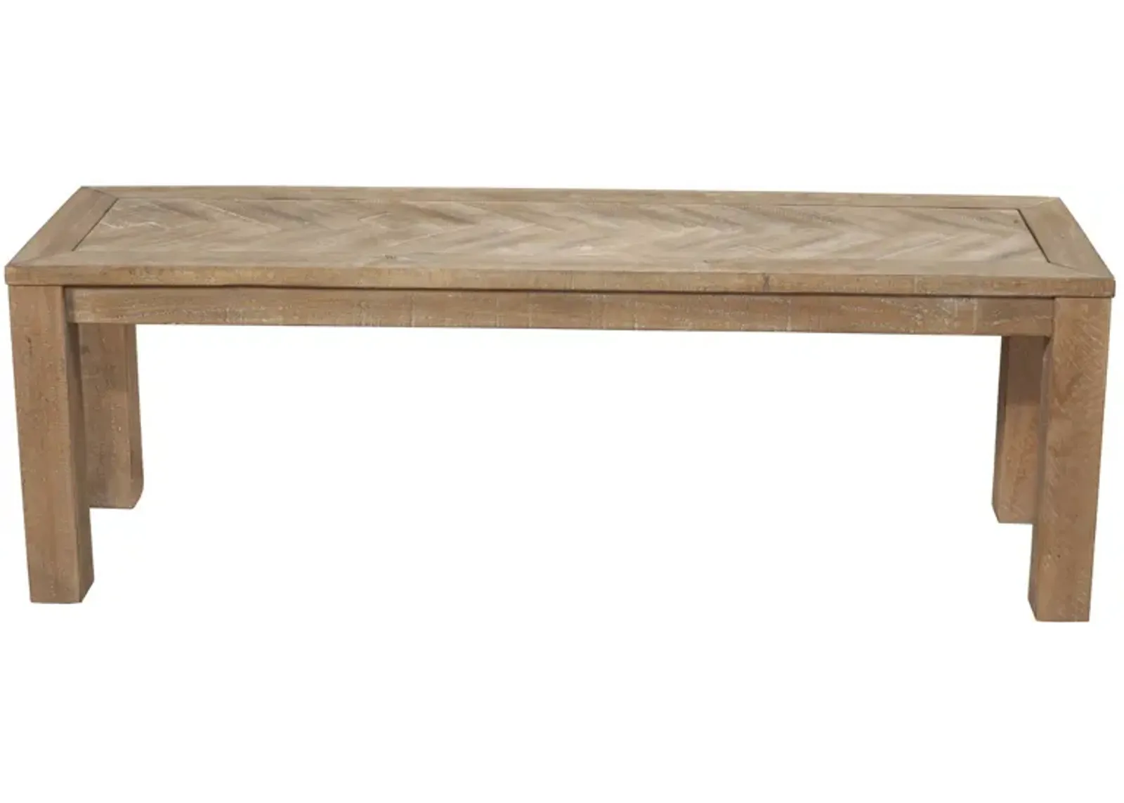 Distressed Solid Wood Dining Bench - Natural