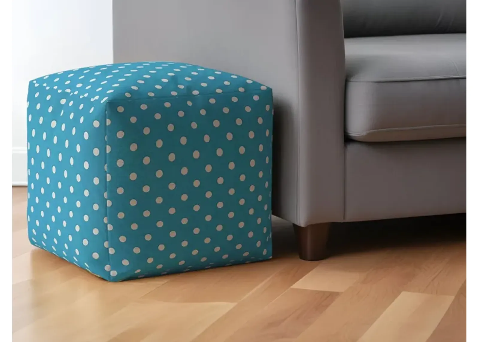 Polka Dots, Pouf Ottoman - Blue