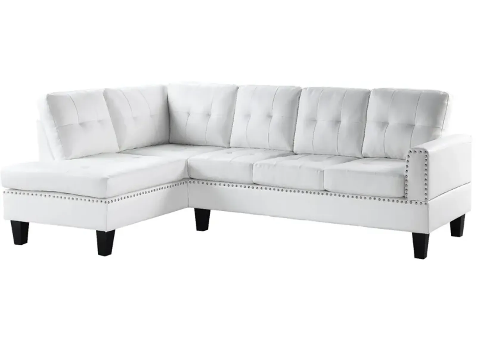 Polyurethane L Shaped Two Piece Corner Sectional - White