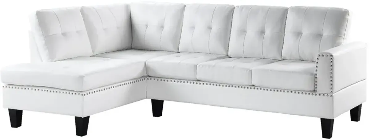 Polyurethane L Shaped Two Piece Corner Sectional - White