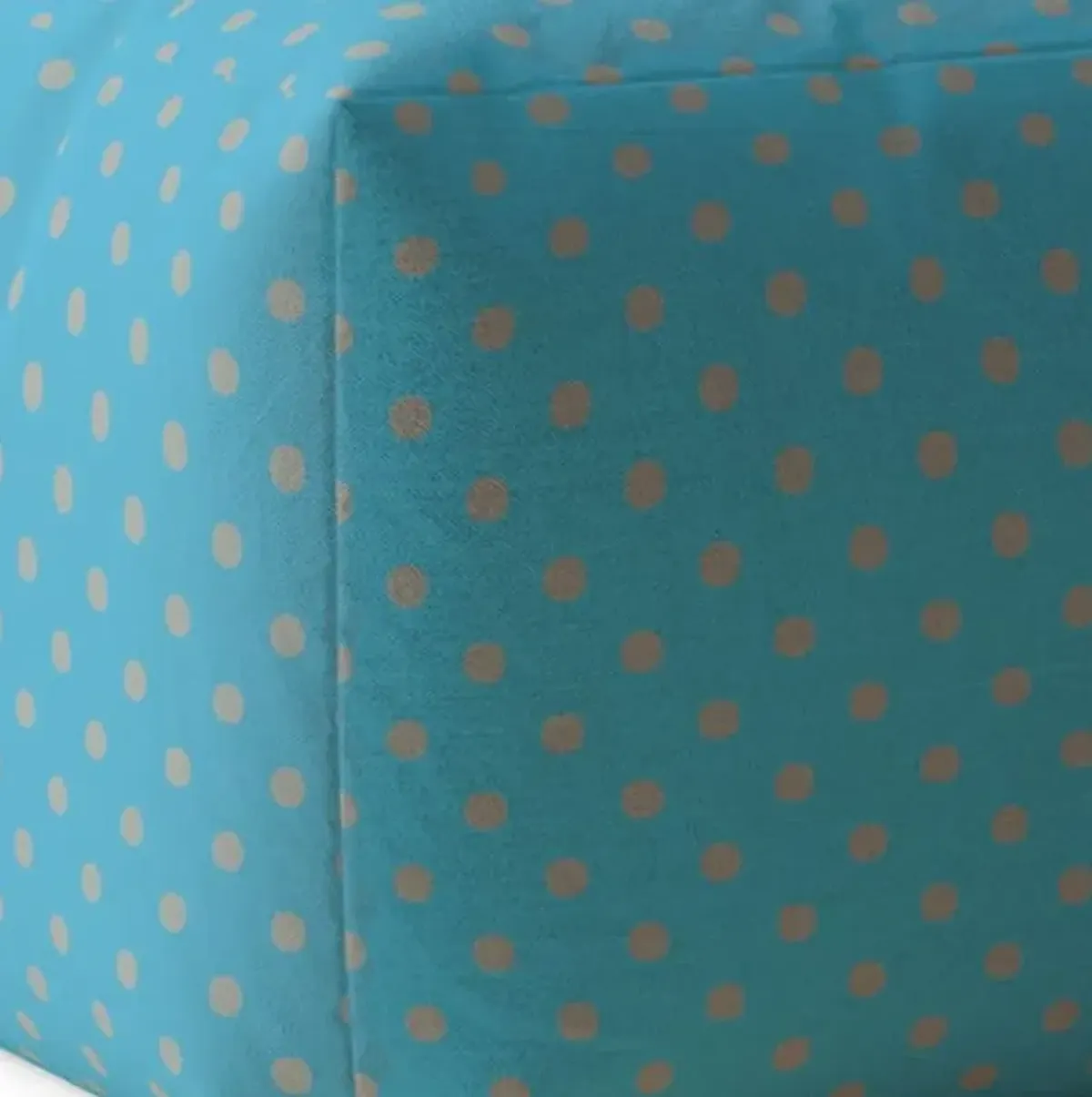 Cotton Polka Dots Pouf Ottoman - Blue