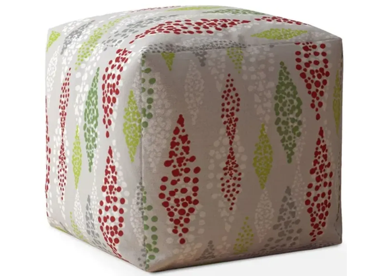 Cotton, Polka Dots Pouf Cover - Green